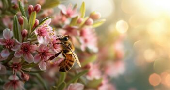 Eine Biene an der Manuka-Blüte. (Foto: AdobeStock_702831869 vxnaghiyev)